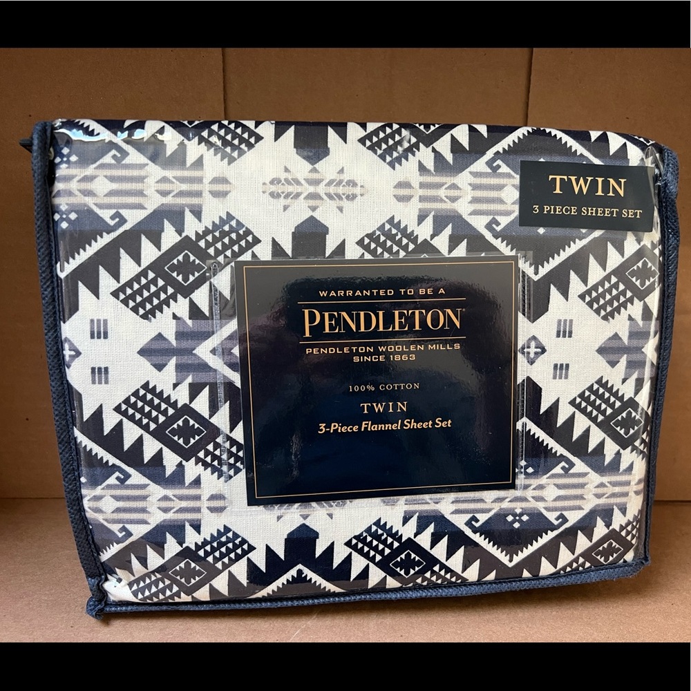 New Pendleton 3 Piece TWIN Flannel Sheet Set
